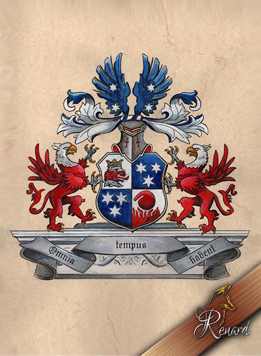 Coat of arms with supporters